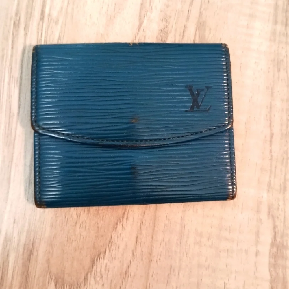Louis Vuitton Epi Porte Monnaie Simple Coin Case Coin Purse Blue